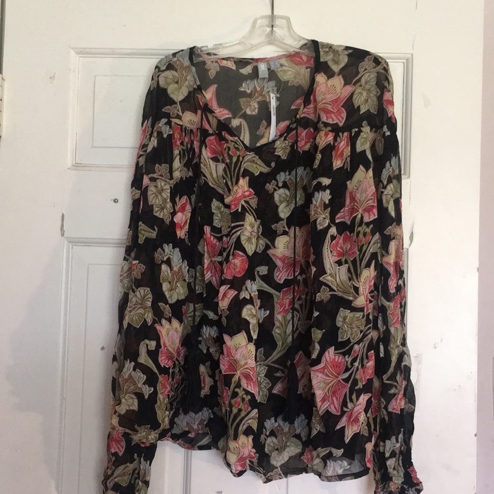 NWT ASOS Sheer Floral Top With Tassels Sz 8 M